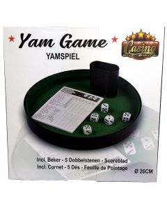 Yam Spel - 5 dobbelstenen - beker - scoreblad