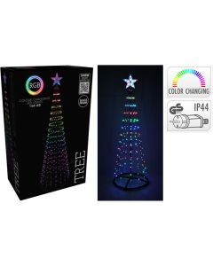 Kerstboom - Vlaggenmast - RGB Licht - 150cm - 154 LED - incl. Frame - Colour Changing