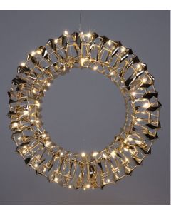 Verlichte Krans - Goud - 30 cm - 50 led 