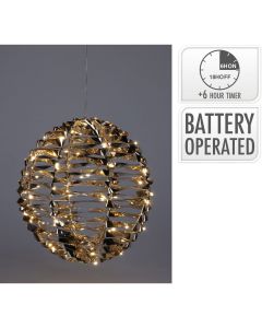 Verlichte Bal - Goud - 25 cm - 60 led 