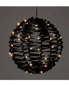 Verlichte Bal - Zwart - 25 cm - 60 led 