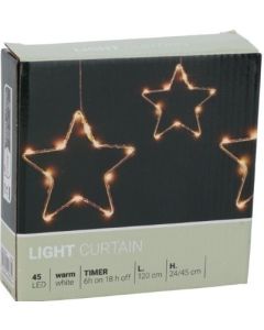 Lichtgordijn - Kerststerren - 120cm - op batterijen