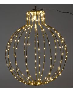 Verlichte Kerstbal - 45cm - Zwart Frame
