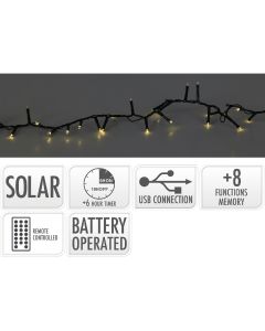 Solar Cluster Verlichting - 11 meter - 560 led - USB oplaadbaar - Afstandsbediening
