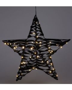 Verlichte Kerstster - Zwart - 40 cm - 60 led 