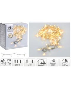 LED-verlichting - 320 LED - Lichtfuncties - Timer - 24 meter - transparant snoer