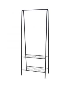 Kledingrek met Schoenenrek - metaal - zwart - 152 cm hoog - 61 cm breed