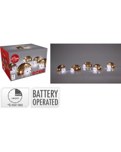 Kerstfiguur Acryl - Egels - LED - set van 5 