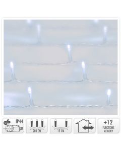 Gordijnverlichting - 240LED - 200x150cm - wit