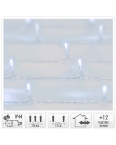 Gordijnverlichting - 240LED - 200x150cm - wit