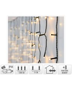 IJspegel verlichting - 360 LED - 12 meter - warm wit - 8 lichtfuncties