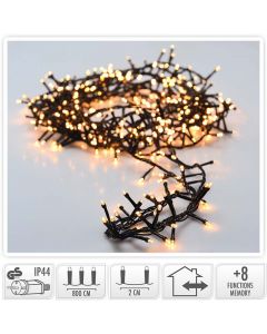 Micro Cluster - 400 LED- 8 meter - warm wit - 8 functies + geheugen