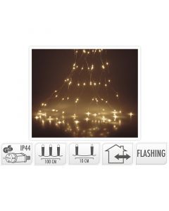 Cascadeverlichting met vuurvliegjeseffect - 100 led - warm wit 