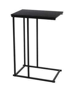 Bijzettafel - Banktafeltje - Zwart - metaal en hout - 40x26xH58cm