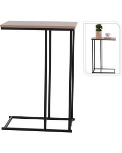 Bijzettafel - Banktafeltje - metaal en hout - 40x26xH58cm
