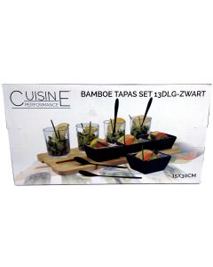 Serveerplank voor Tapas - Bamboe - 30x15 cm - 13-delig 