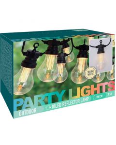 Lichtsnoer met 10 LED Reflector Lampen - voor buiten