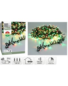 Microcluster - 800 led - 16m - three tone traditional - Timer - Lichtfuncties - Geheugen - Buiten