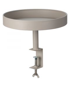 Vensterbanktafel met klem - metaal - Ø28 cm - taupe