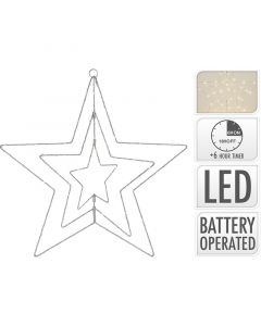 Kerstverlichting Ster - 50LED's - 60 cm - Warm Wit