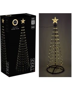 Kerstboom - Vlaggenmast - 210cm - 370 LED - Zwart Frame - Warm Wit