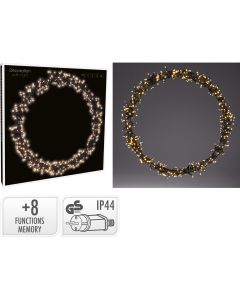 Kerstring met verlichting - 500 LED - Ø58 cm - warm wit - 8 Lichtfuncties - voor binnen en buiten