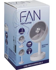 Tafelventilator - Oplaadbaar - USB