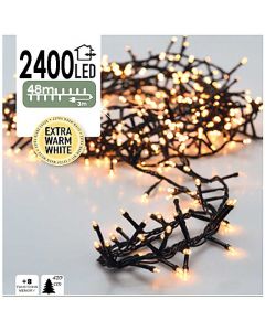 Micro Cluster 2400 LED's - 48 meter - extra warm wit - 8 functies + geheugen