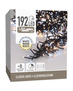 Clusterverlichting 192 led -  1.4m - two tone adorable - Batterij - Lichtfuncties - Geheugen - Timer