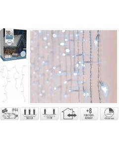 IJspegel verlichting - 180 LED - Wit - Transparant Snoer - Timer - Lichtfuncties - Geheugen
