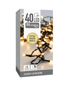 Kerstverlichting 40 led- 3m - extra warm wit - Timer - Lichtfuncties - Geheugen - Buiten