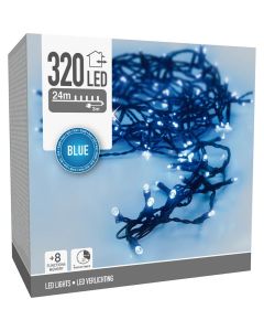 Kerstverlichting 320 led- 24m - blauw - Timer - Lichtfuncties - Geheugen - Buiten