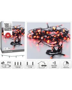 Kerstverlichting 180 led- 13.5m - rood - Timer - Lichtfuncties - Geheugen - Buiten