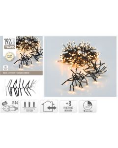 Clusterverlichting - 192 LED - 1.4m - Timer - Lichtfuncties - warm wit