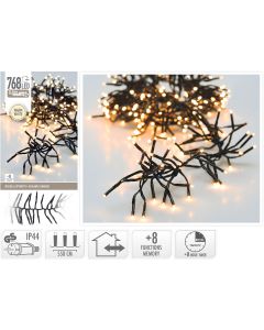 Clusterverlichting - 768 LED - 5.5m - Timer - Lichtfuncties - warm wit