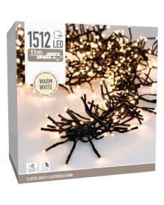 Clusterverlichting - 1512 LED - 11m - Timer - Lichtfuncties - warm wit