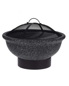 Vuurschaal solid met BBQ-rooster - 49cm