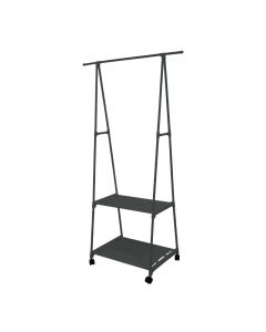 Kledingrek met Leggers - metaal - Verrijdbaar - zwart - 85x42x160 cm