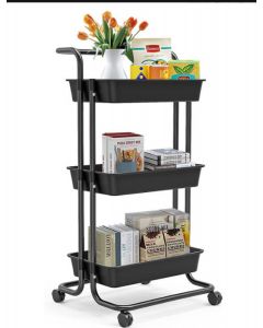 Serveerwagen - Keukentrolley - 3 Manden - 43x36x86 cm