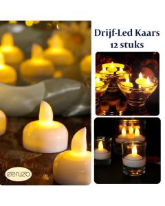 LED Drijfkaarsjes - 12 stuks 