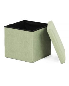 Poef - Groen - 38x38x38 cm - Opvouwbaar - Hocker met Opbergruimte