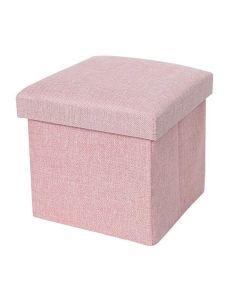 Poef - Roze - 38x38x38 cm - Opvouwbaar - Hocker met Opbergruimte