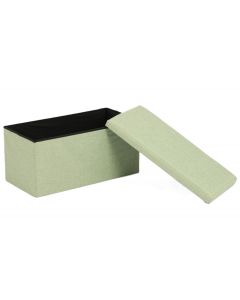Poef - Groen - 76x38x38 cm - Opvouwbaar - Hocker met Opbergruimte