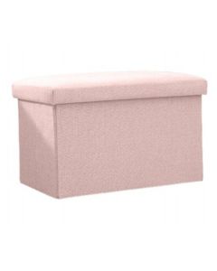 Poef - Roze - 76x38x38 cm - Opvouwbaar - Hocker met Opbergruimte