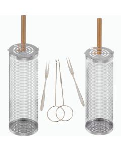 Grillmand - set van 2 - rollend Grillrooster - 30 cm