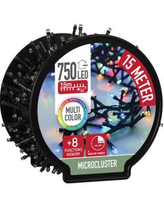 Micro Cluster met Haspel - 750 LED - 15 meter - met timer - multicolor
