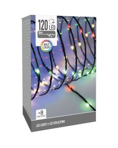 LED Verlichting 120 LED - 9 meter - multicolor - 8 Lichtfuncties - Soft Wire