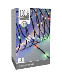 LED Verlichting 180 LED - 13.5 meter - multicolor - voor binnen en buiten - 8 Lichtfuncties - Soft Wire 