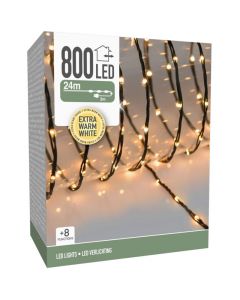 LED Verlichting 800 LED - 24 meter - extra warm wit - voor binnen en buiten - 8 Lichtfuncties - Soft Wire 