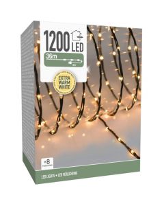 LED Verlichting 1200 LED - 36 meter - extra warm wit - voor binnen en buiten - 8 Lichtfuncties - Soft Wire 